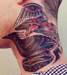 Cool neck tattoo by James McKenna