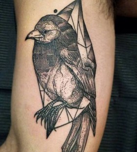 Cool raven tattoo by Michele Zingales
