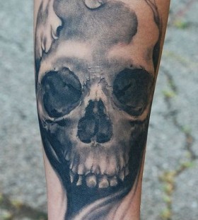 Cool skull tattoo by David Allen
