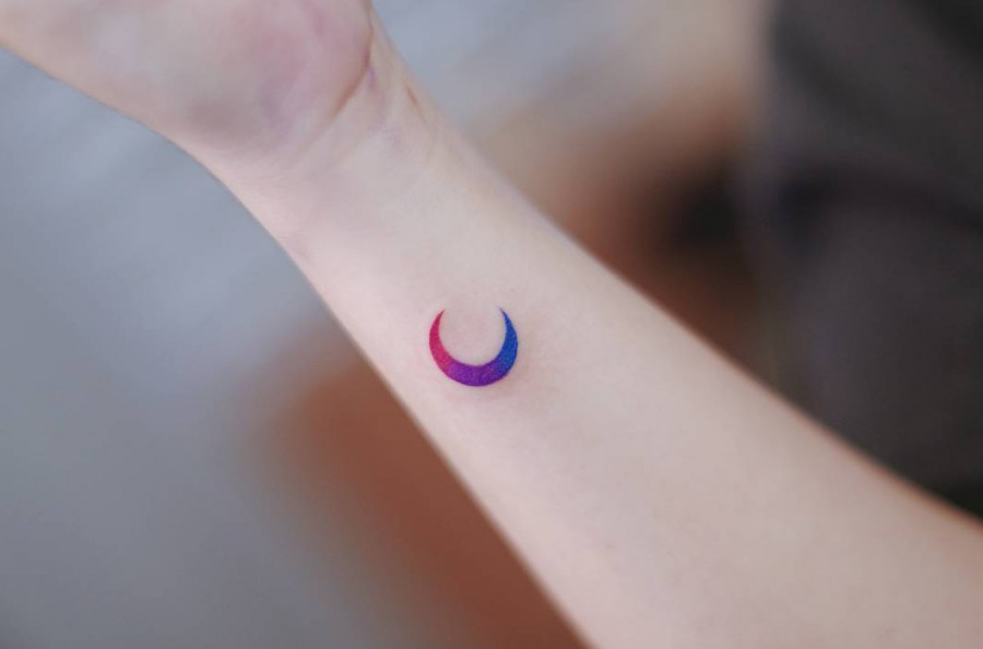 Small Crescent Moon Tattoo on Wrist - wide 2