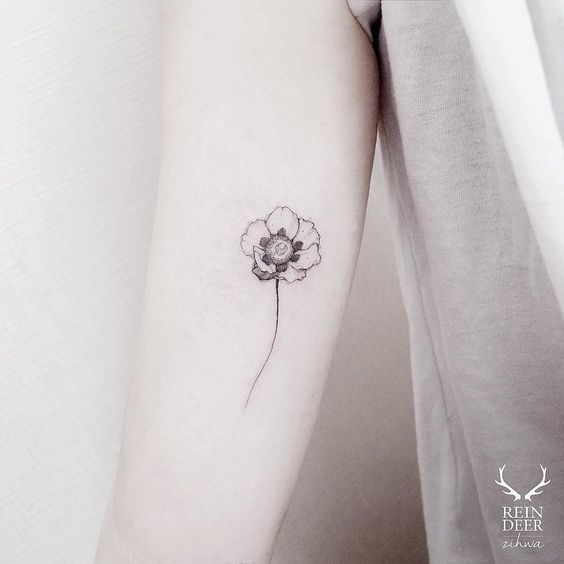 cute poppy tattoo