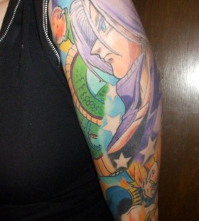 Dragon ball theme sleeve tattoo