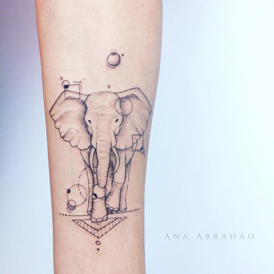 elephant tattoo by abrahaoana
