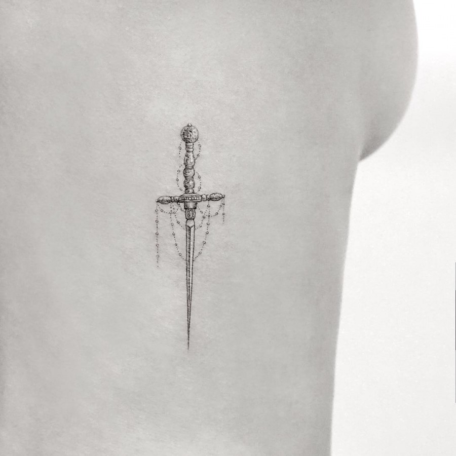 fancy dagger tattoo