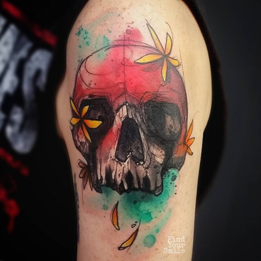 flower-skull-watercolor-tattoo