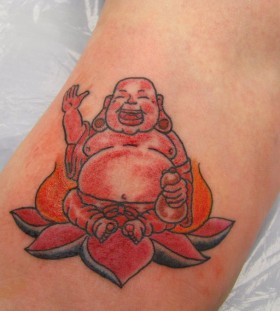 Funny buddha foot tattoo