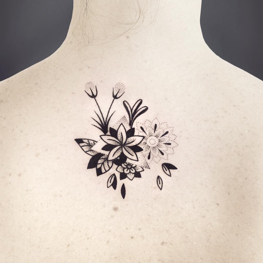 geometric dotwork tattoo by violette_bleunoir