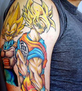 Goku and Vegeta super saiyan tattoo