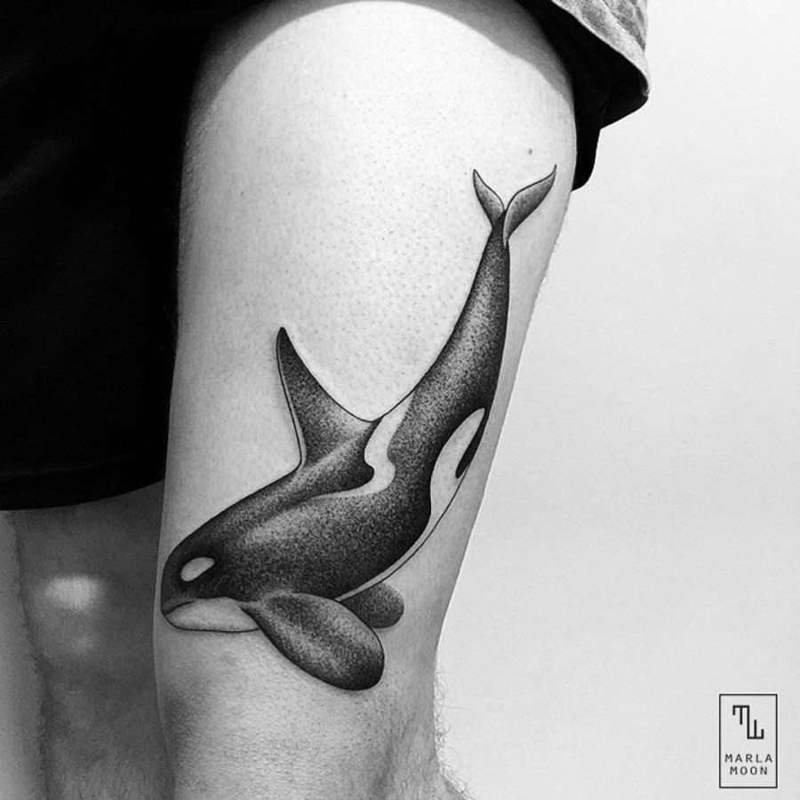 gorgeous orca tattoo by marla moon