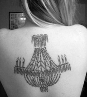 Great chandelier back tattoo