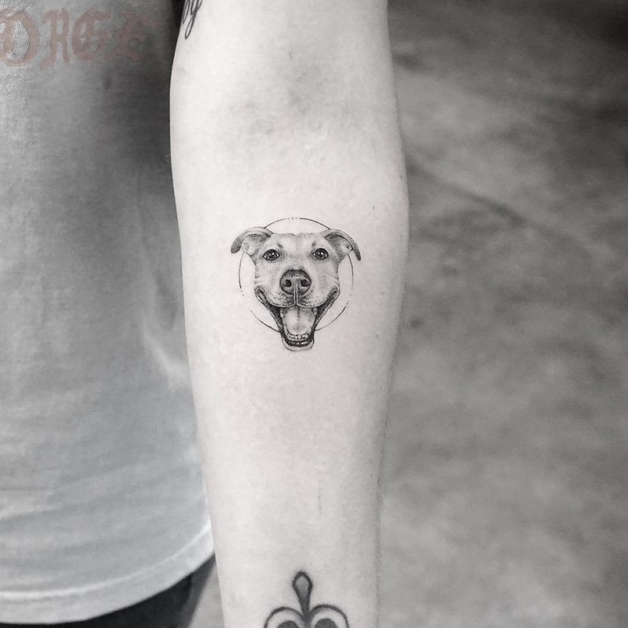 happy dog tattoo