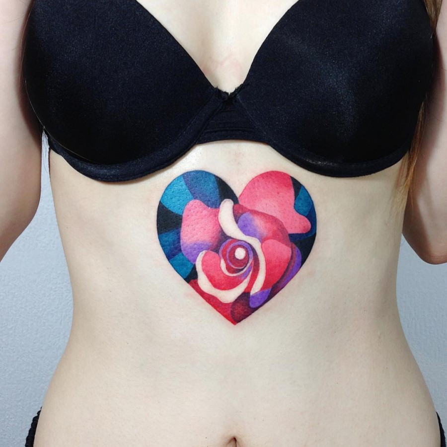 heart-shaped-rose-tattoo-by-zihee