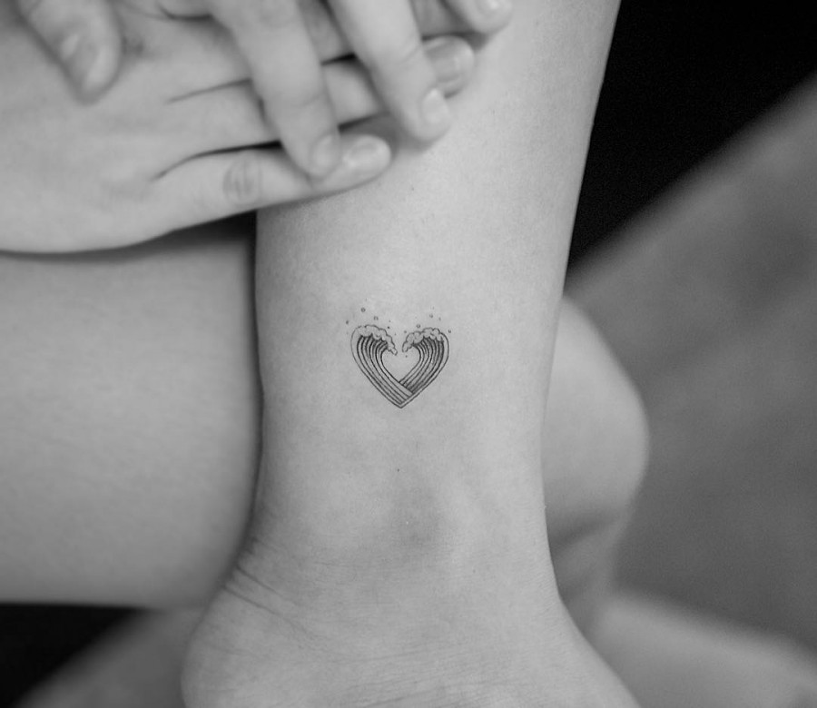 heart waves tattoo
