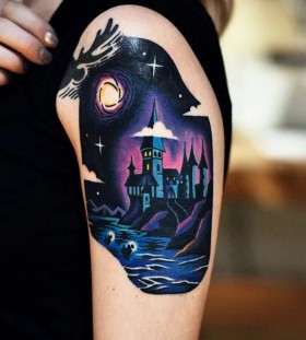 Hogwarts castle tattoos for women