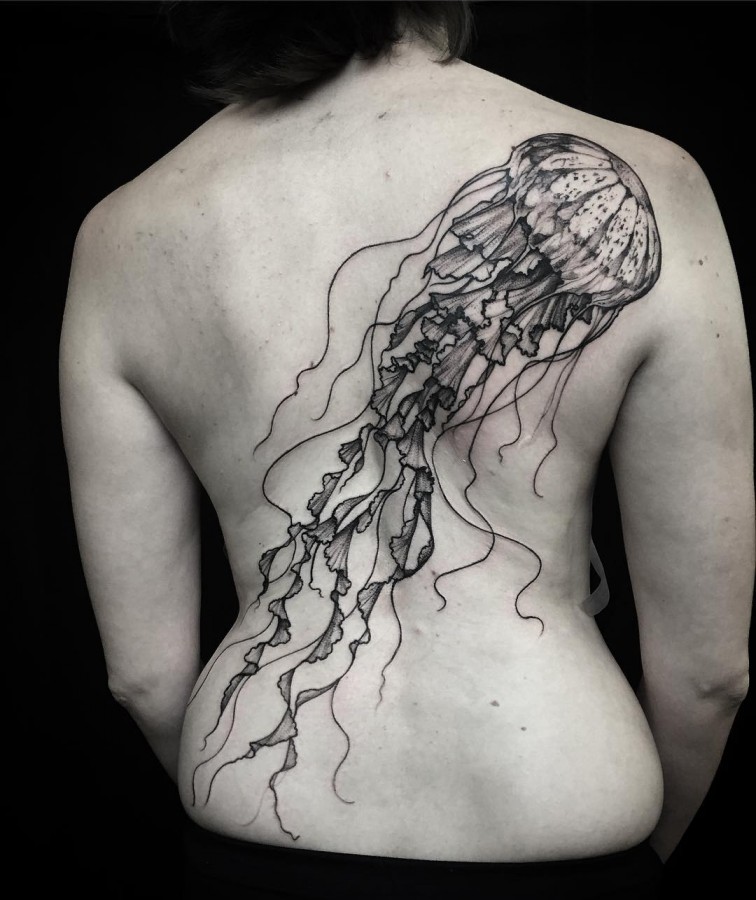 jellyfish tattoo by annelise kinney