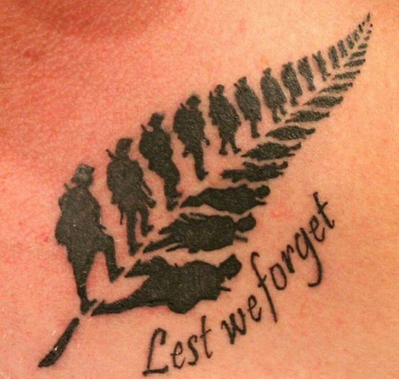 Kiwi war veteran tattoos for men