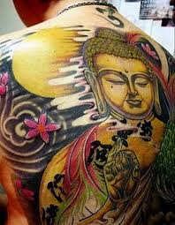 Large buddha back tattoo