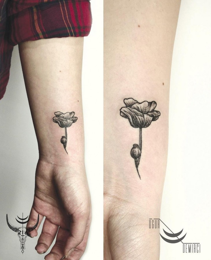 Blackwork Flower Tattoos