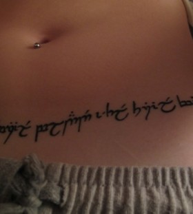 Lord of the rings writing tattoo