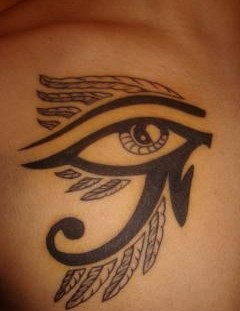 Lovely looking egyptian eye tattoo