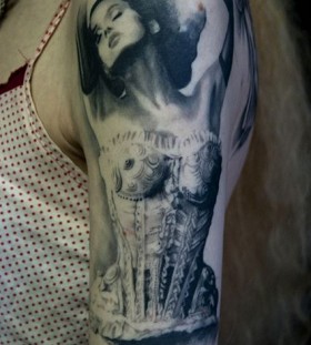 Lovely woman tattoo by David Allen