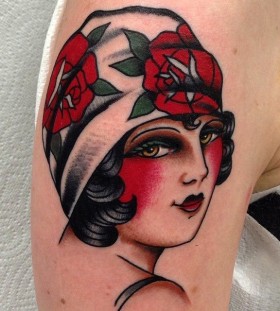 Lovely woman tattoo by Nick Oaks