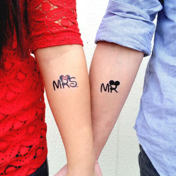 Mr and Mrs couples tattoos