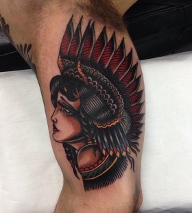 Native american woman tattoo by James McKenna
