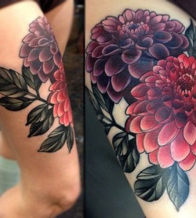 Nice flowers tattoo by Amanda Leadman