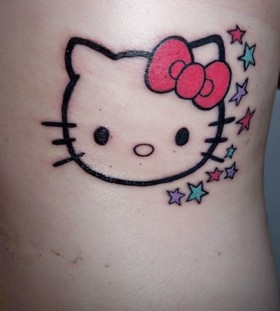 Nice hello kitty back tattoo