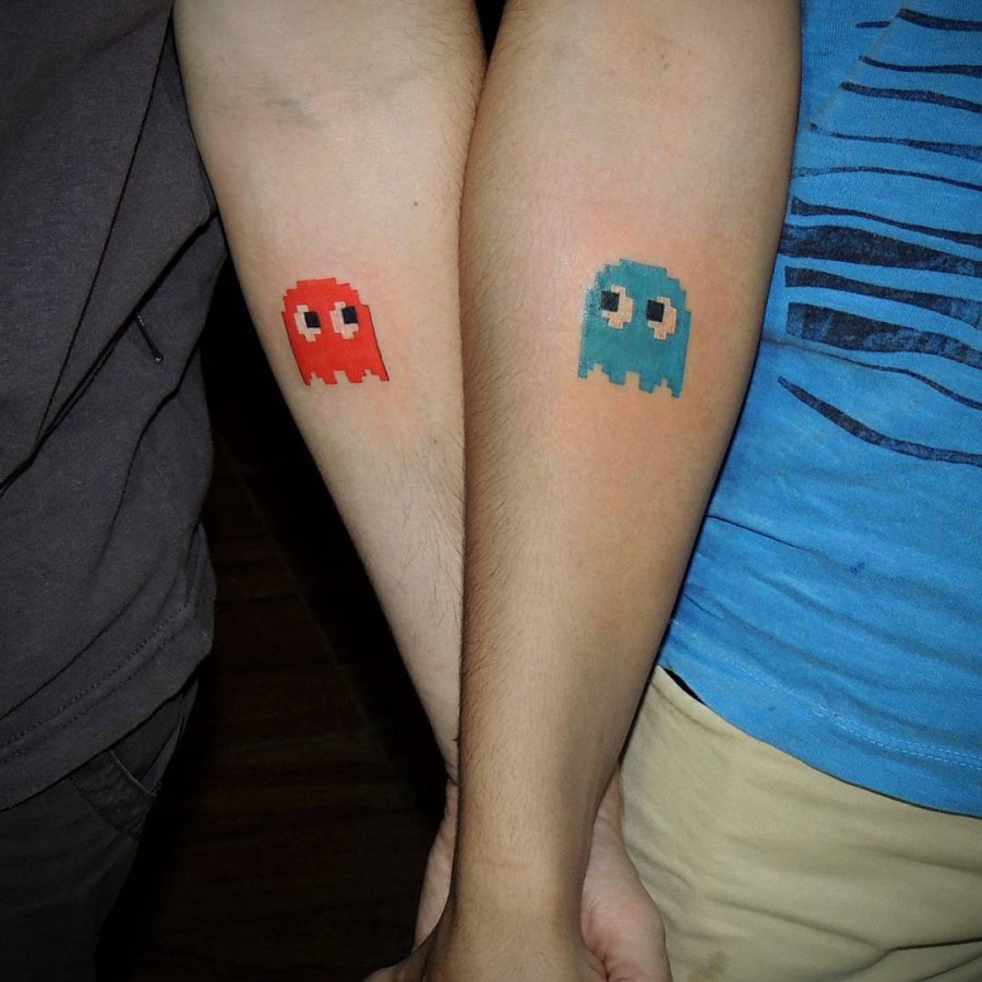 Pak Man his and hers couple tattoo