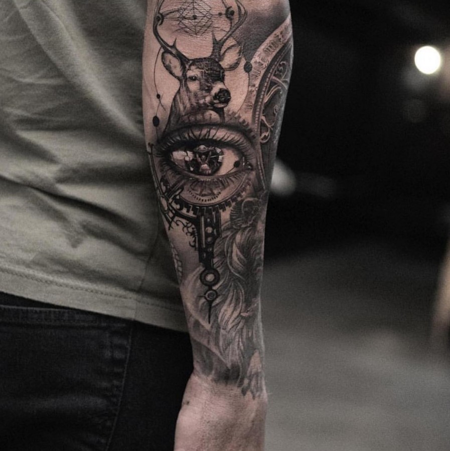 part sleeve tattoo by oscarakermo