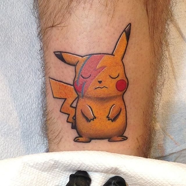 Pikatchu David Bowie Pokemon tattoo