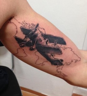 Plane tattoo by Razvan Popescu