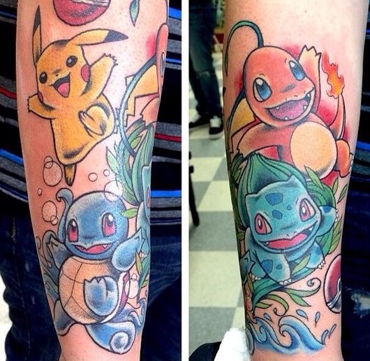 Pokemon sleeve tattoo