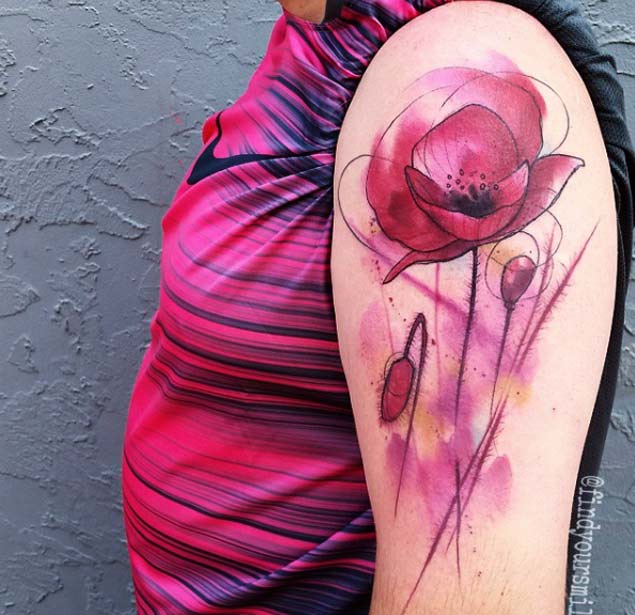 poppy tattoo by russel van schaick