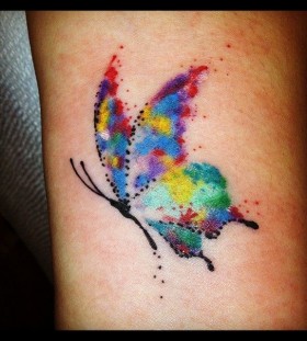 Pretty looking watercolor butterfly tattoo