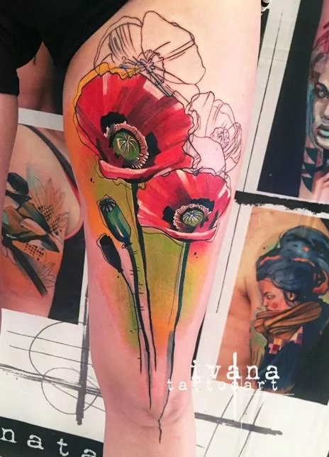 poppy tattoo by ivana belakova