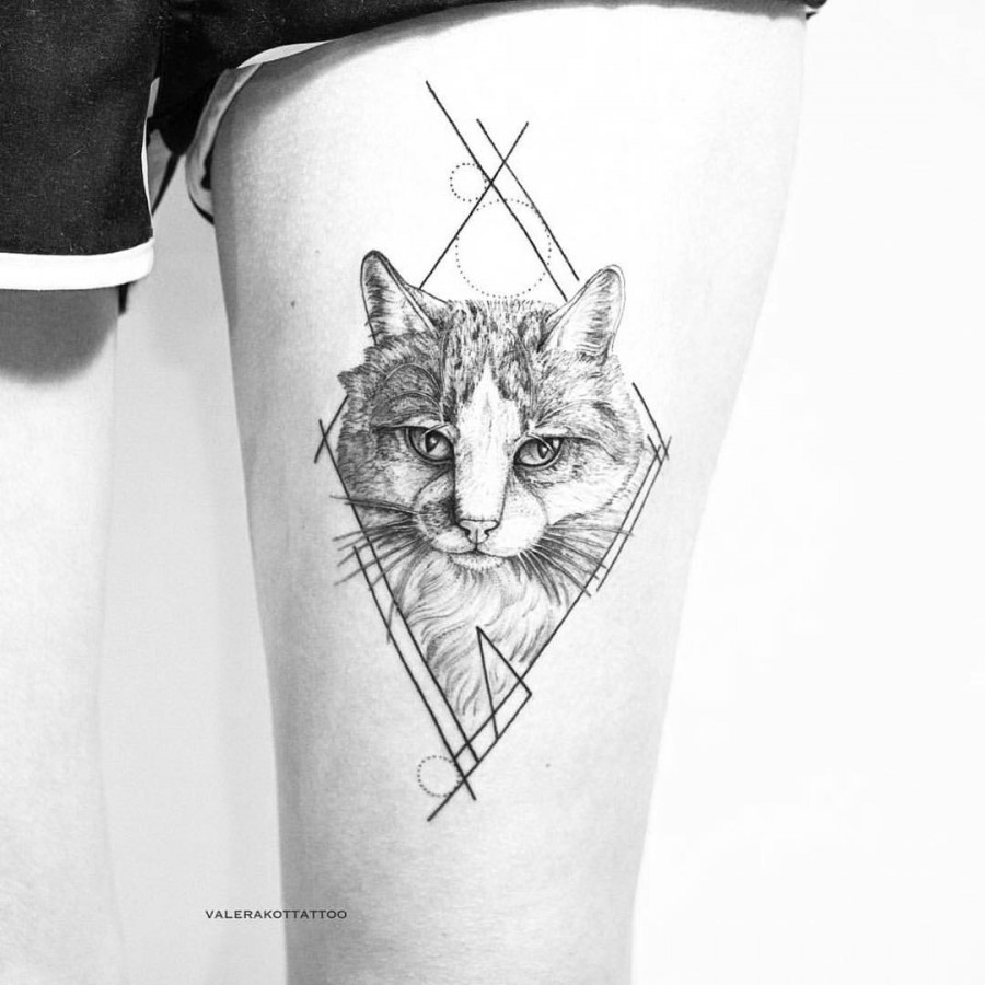 puurfect cat tattoo by valerakottattoo