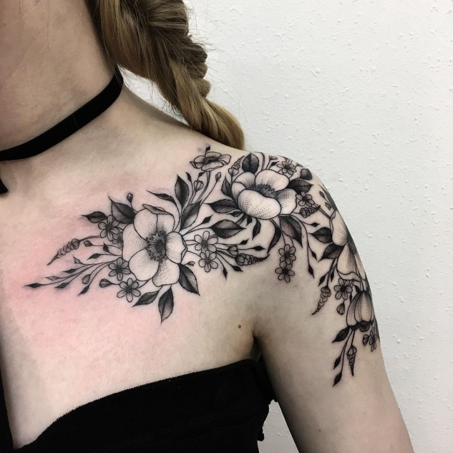 The 81 Most Gorgeous Blackwork Flower Tattoos - Page 3 of 9 - TattooMagz