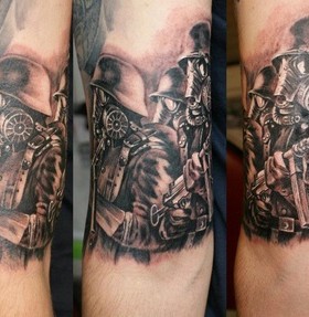 Soldiers tattoo on arm