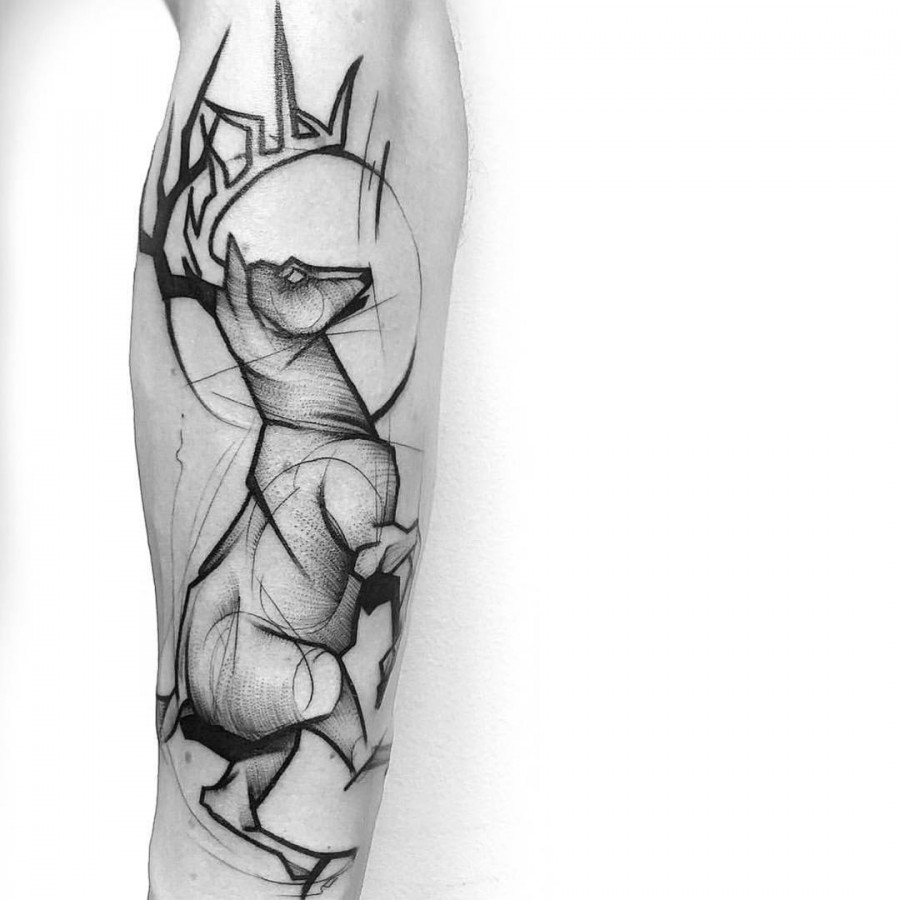 stag tattoo by frank carrilho