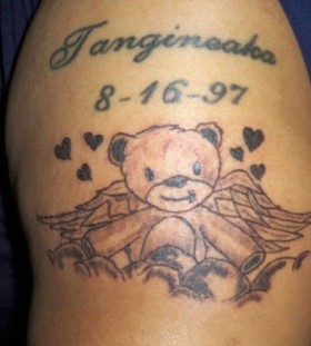 Teddy bear tribute tattoo