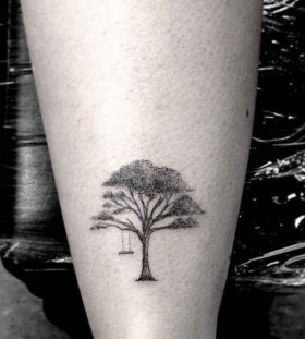 Tree and swing tattoo by Dr Woo