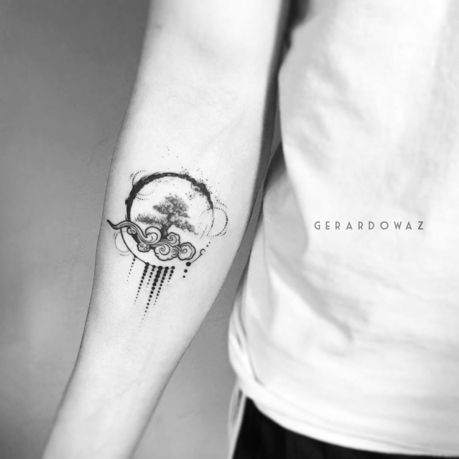tree of life with air and water elements tattoo by gerardowaz