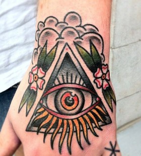 Triangle eye tattoo by Nick Oaks