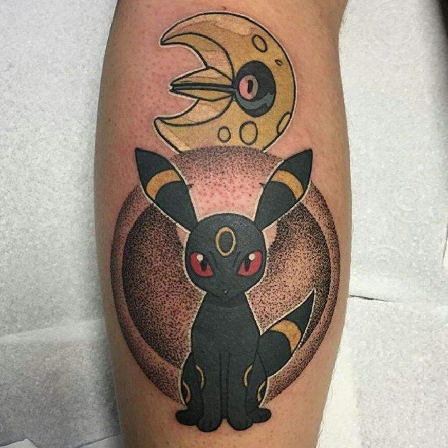 Umbreon and Unown Pokemon tattoo