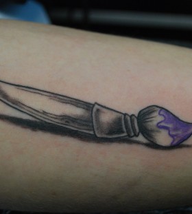 Violet end paint brush tattoo