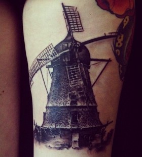 Windmill tattoo by David Allen