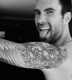 Adam Levine Flower Tribal Tattoo